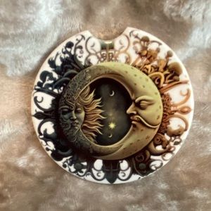 Set of 2 ceramic car coasters - Sun and Moon